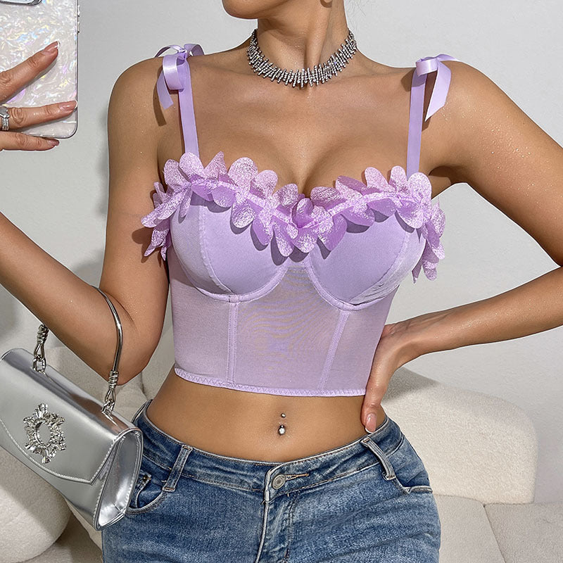 Floral Elegance Strapless Corset Top | ULZZANG BELLA