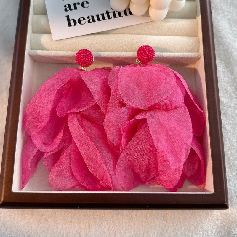 Bohemian Elegance Tassel Earrings with Glass Accents | ULZZANG BELLA
