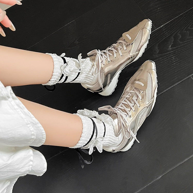 Asymmetric Frosted Fabric Women's Boxing Shoes | ULZZANG BELLA