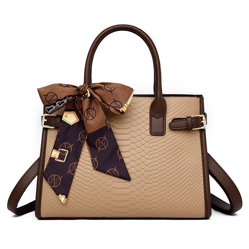 Snakeskin Embossed Leather Briefcase | ULZZANG BELLA