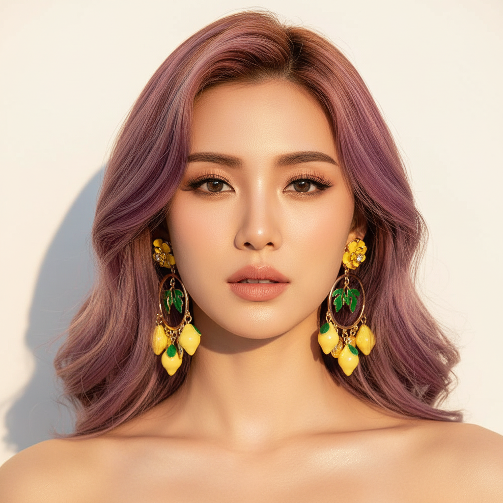 ULZZANG BELLA Lemon Blossom Elegance Jewelry Set - Timeless Luxury