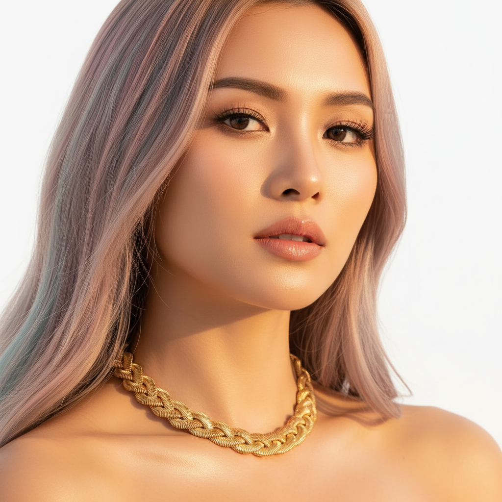 ULZZANG BELLA Frosted Serpent Link Chain Necklace | Timeless Luxury