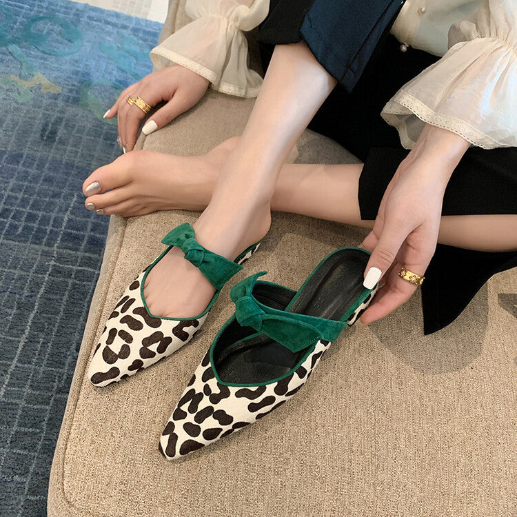 Chaussures à bout carré et talon bas avec nœud | ULZZANG BELLA