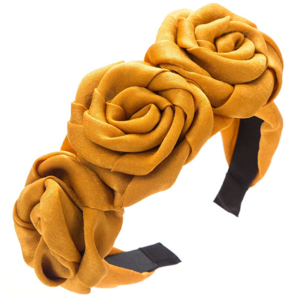Elegant Handmade Rose Fabric Headband for Women | ULZZANG BELLA