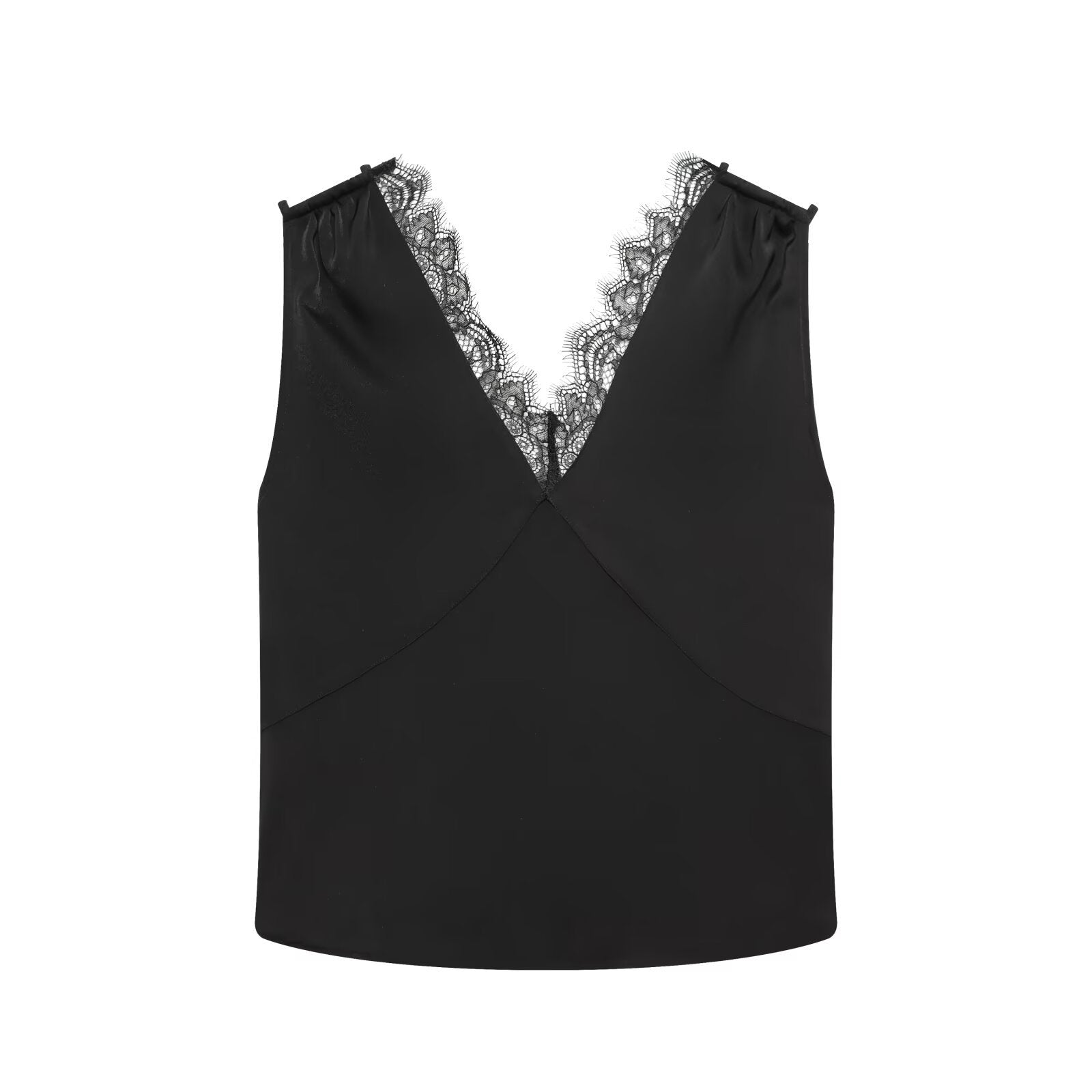 Luxe V-Neck Lace Top & Asymmetrical Skirt Ensemble | ULZZANG BELLA