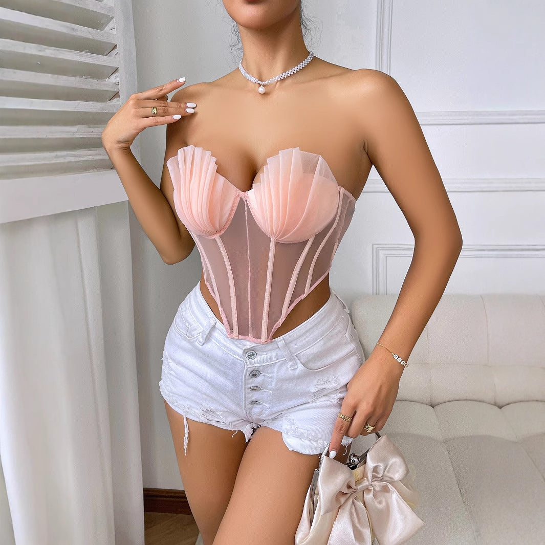 Gilet taille diamant en maille florale exquise | ULZZANG BELLA