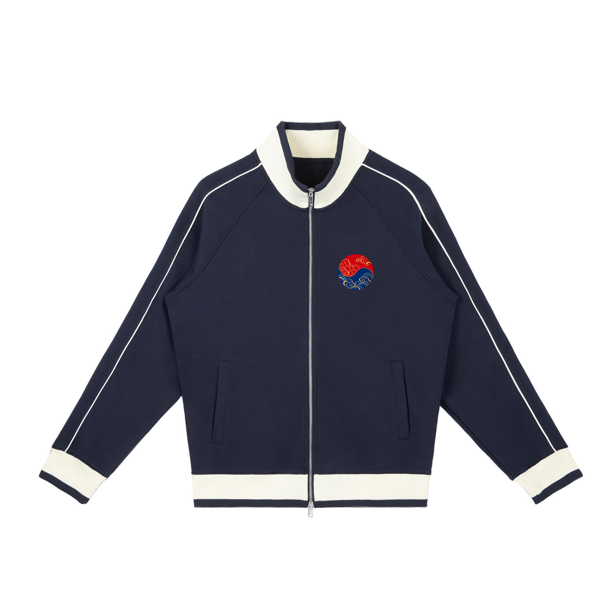Seoul Dragon Color Block Raglan Sleeve Zip Track Jacket | ULZZANG BELLA