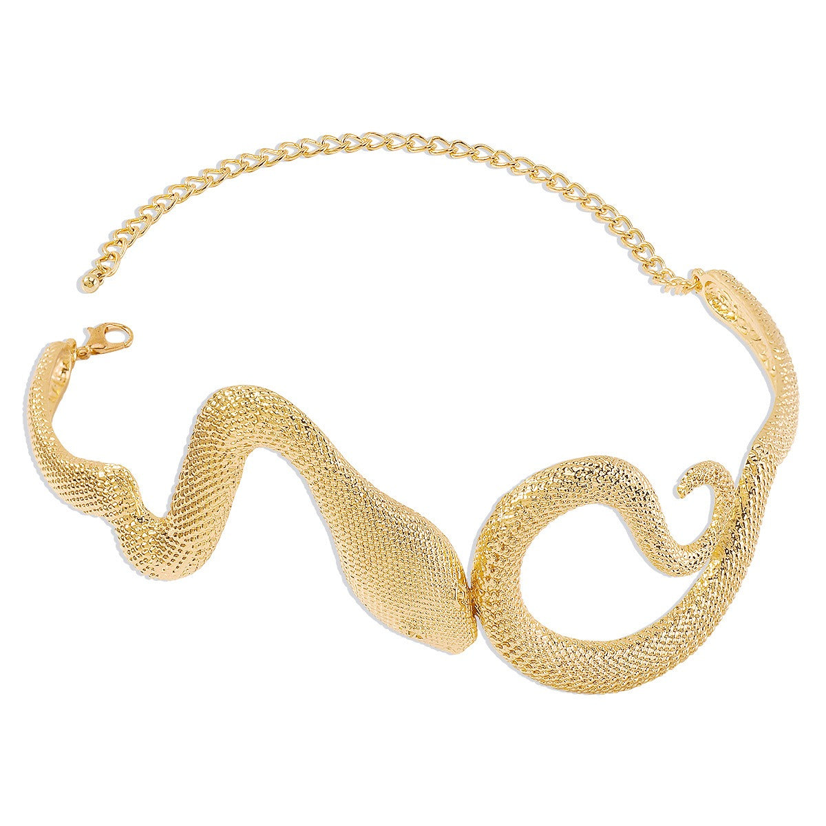 Serpentine Metal Carved Choker Necklace for Women | ULZZANG BELLA
