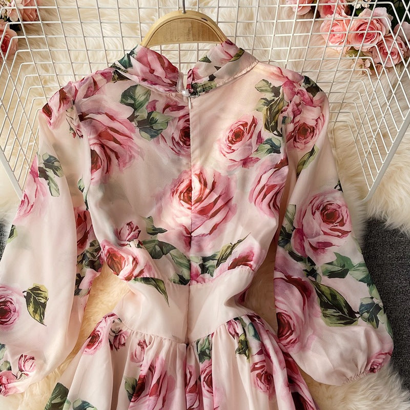 Elegante abito midi rosa chiaro con fiocco | ULZZANG BELLA
