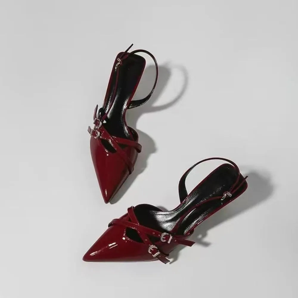 Elegantly Crafted Point Toe Slingback Pumps | ULZZANG BELLA