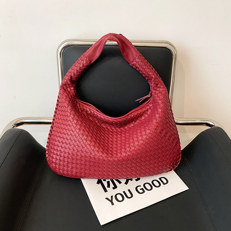 Borsa a tracolla intrecciata francese, elegantemente realizzata, per donna | ULZZANG BELLA