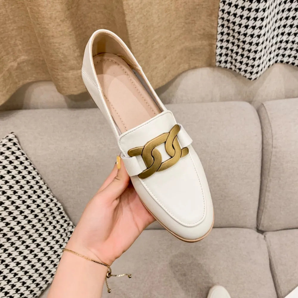 Elegant British Style Leather Flats for the Modern Muse | ULZZANG BELLA