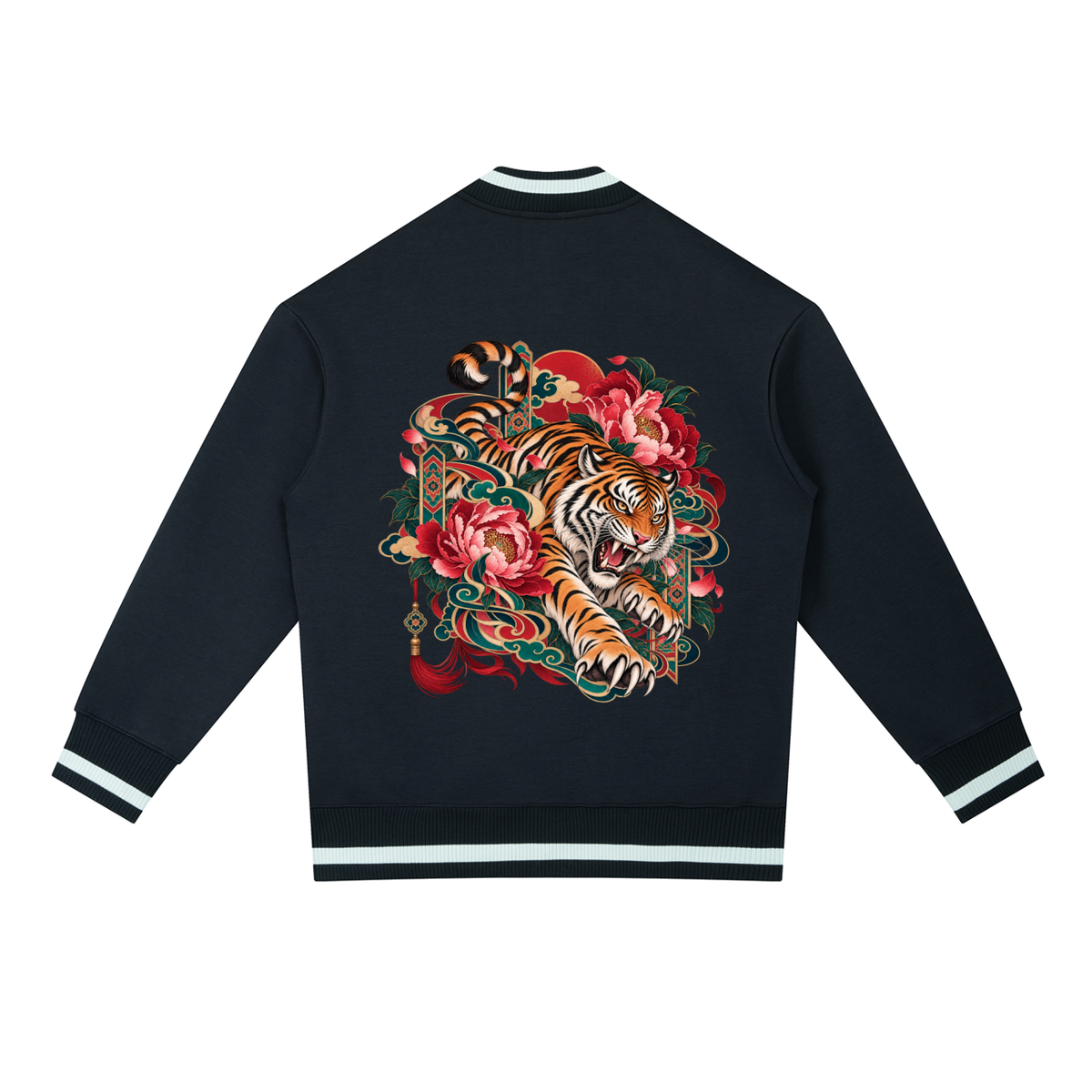 Seoul Tiger Contrast Piping Bomber Jacket | ULZZANG BELLA