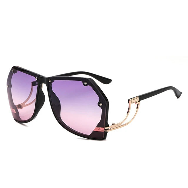 Irregular Polygonal Sunglasses with Ocean Tinted Lenses | ULZZANG BELLA