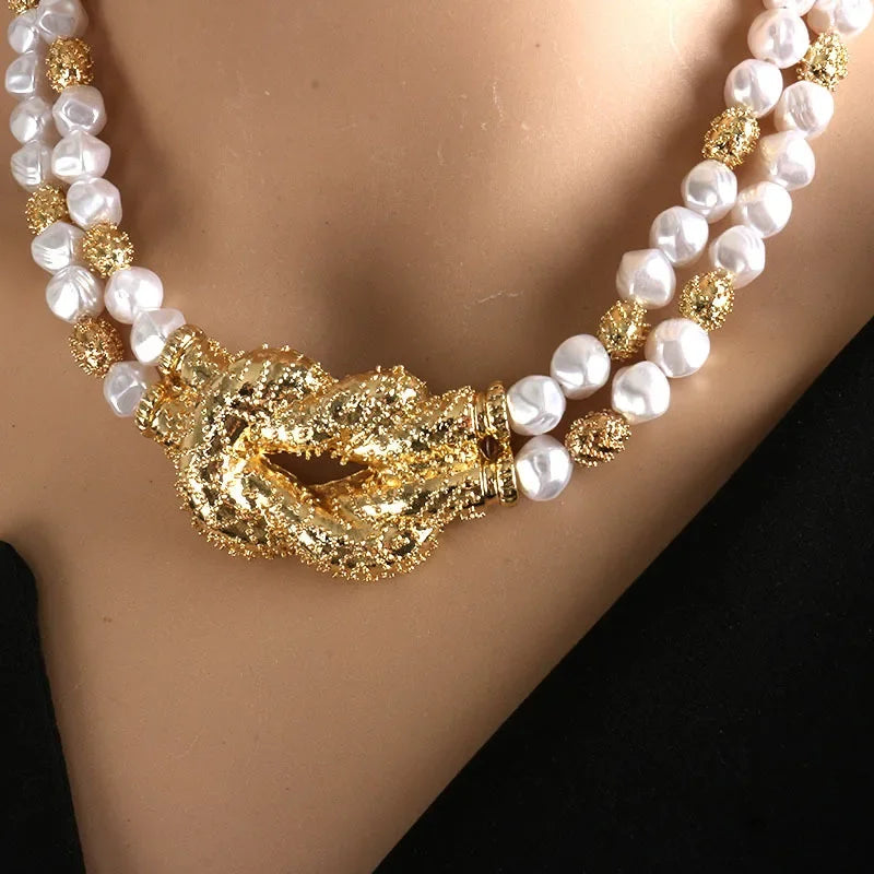 Collana di perle multistrato opulenta per la musa moderna | ULZZANG BELLA