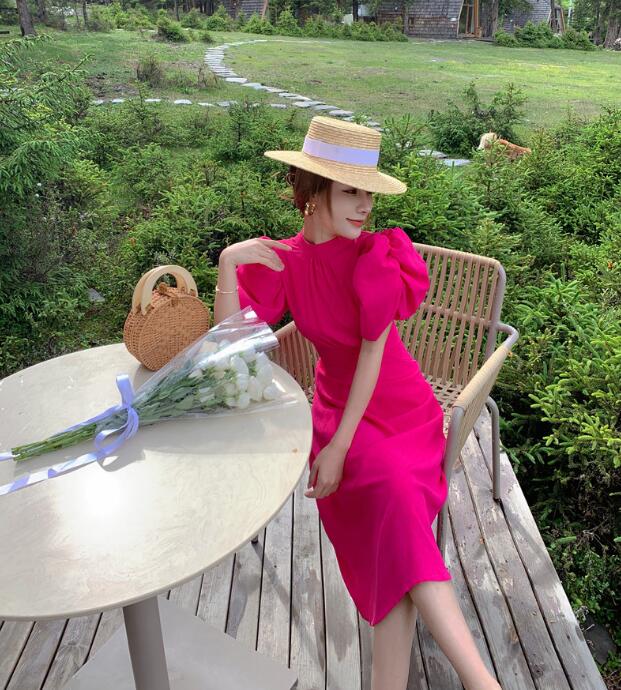 Abito di lusso con maniche a sbuffo e lacci, elegante e slanciante | ULZZANG BELLA