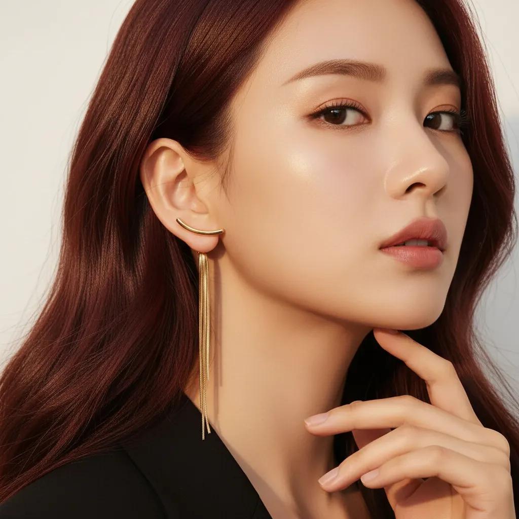 ULZZANG BELLA Serpentine Elegance Tassel Earrings - Luxurious Jewelry