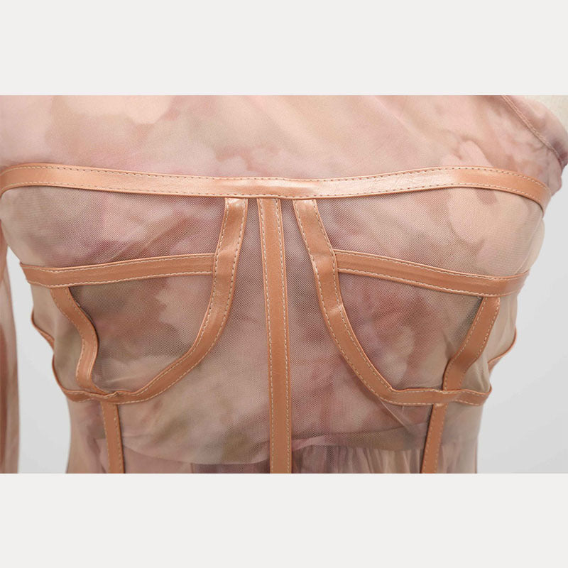 Abito in chiffon irregolare con spalle inclinate | ULZZANG BELLA