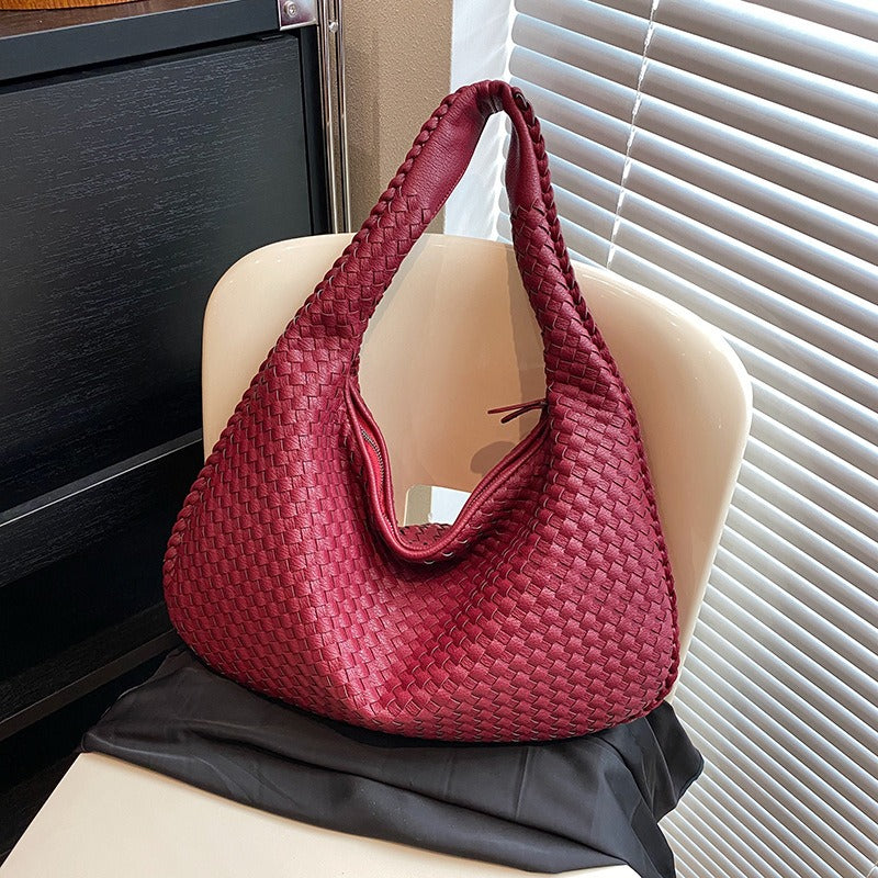 Borsa a tracolla intrecciata francese, elegantemente realizzata, per donna | ULZZANG BELLA