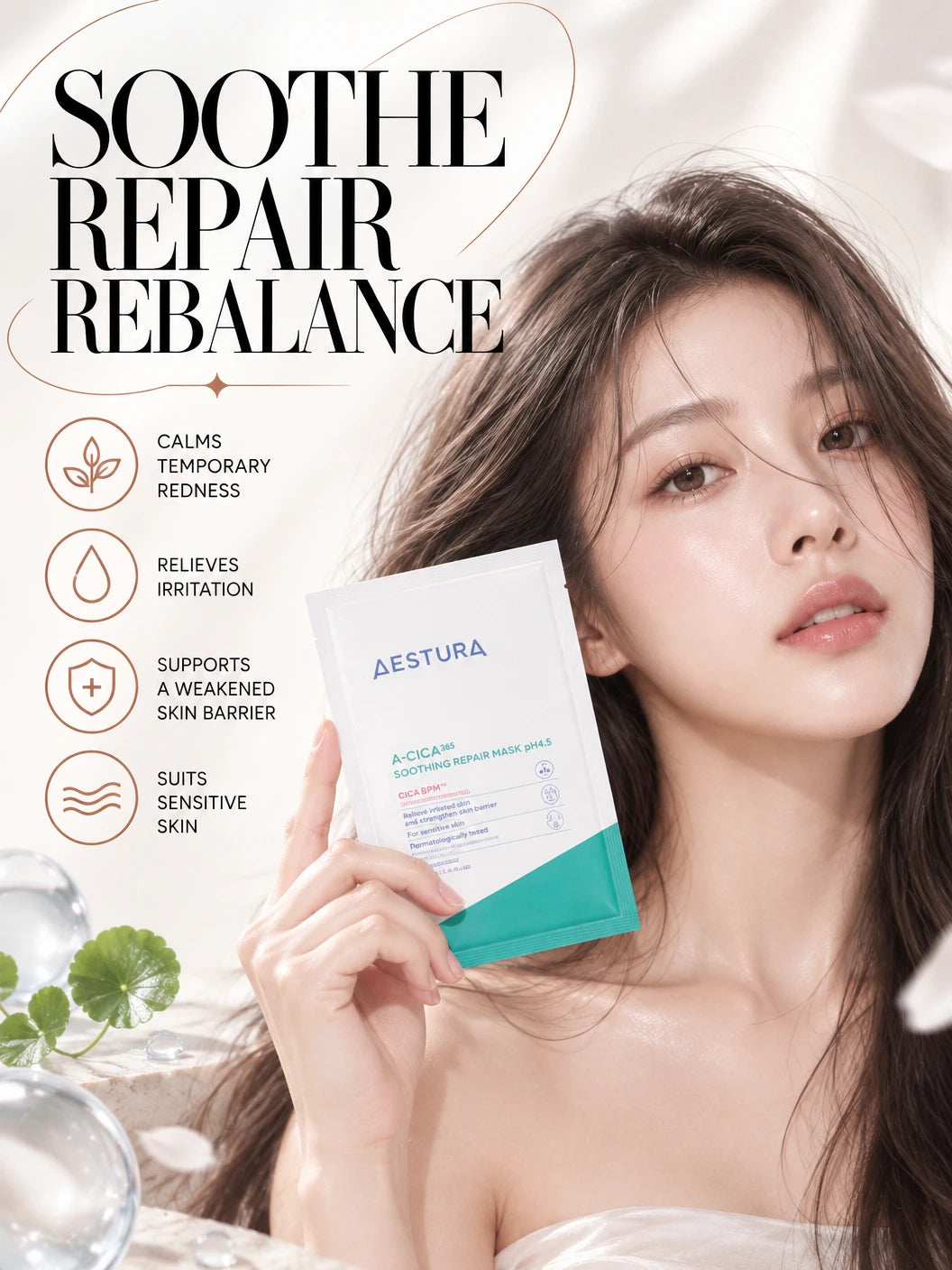 A-Cica 365 Soothing Repair Mask Sheet pH4.5 5ea | AESTURA | AESTURA A-CICA365 Mask – Soothing Barrier Sheet Mask