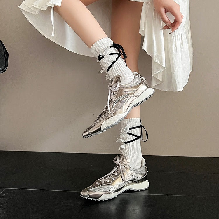 Asymmetric Frosted Fabric Women's Boxing Shoes | ULZZANG BELLA