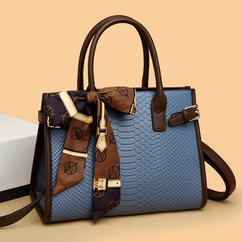 Snakeskin Embossed Leather Briefcase | ULZZANG BELLA