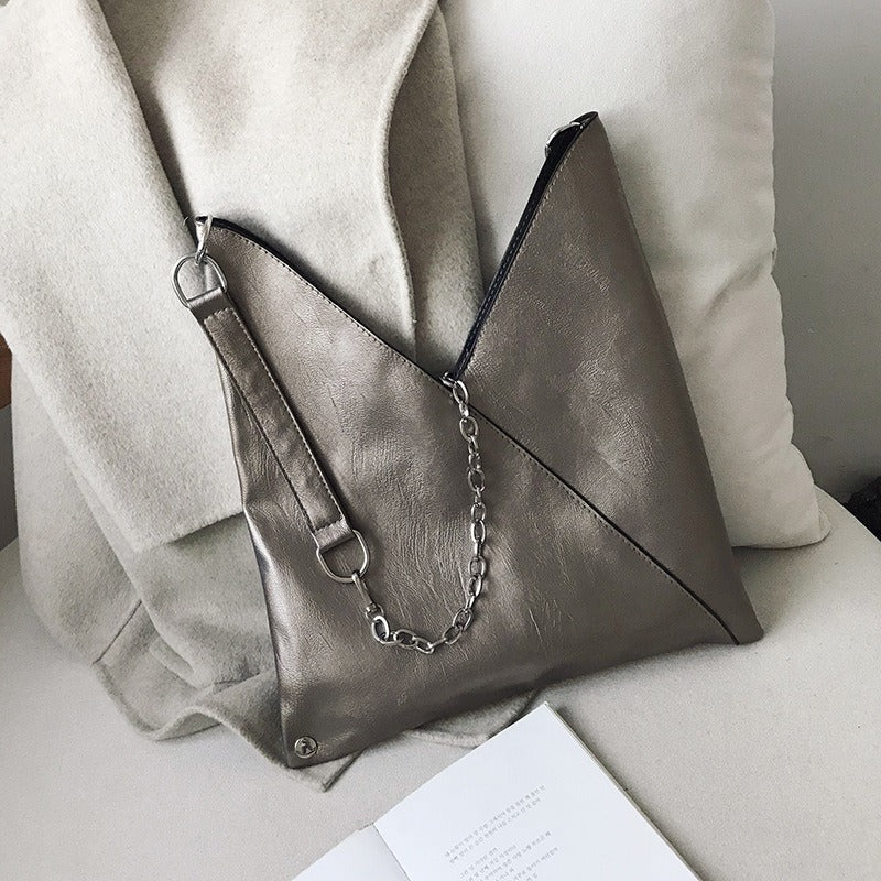 Luxurious PU Leather Shoulder Tote | ULZZANG BELLA