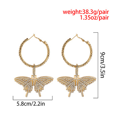 Orecchini a farfalla con diamanti Radiant Elegance | ULZZANG BELLA