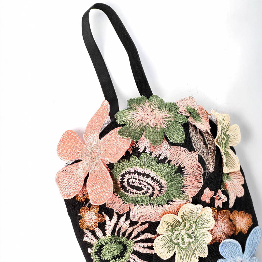 Floral Embroidered Tube Top with Boning Support | ULZZANG BELLA