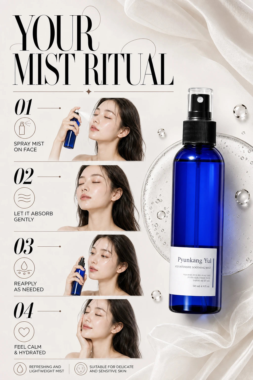 ATO Intensive Soothing Mist 145ml | Pyunkang Yul | Pyunkang Yul ATO Intensive Soothing Mist - Artisanal Hydration