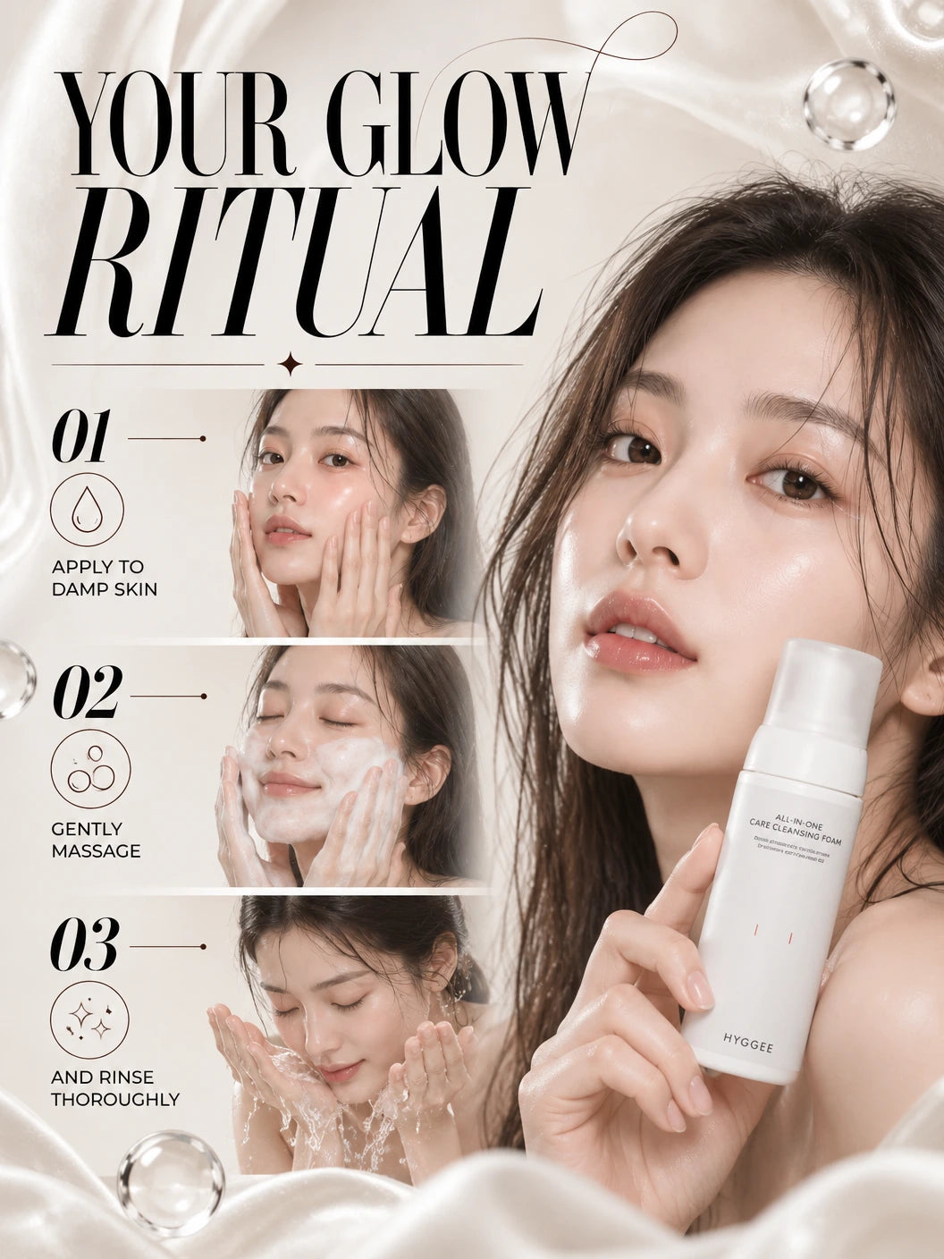 All-In-One Care Cleansing Foam 150ml | HYGGEE | HYGGEE All-In-One Care Cleansing Foam - Artisanal Luxury Cleanser