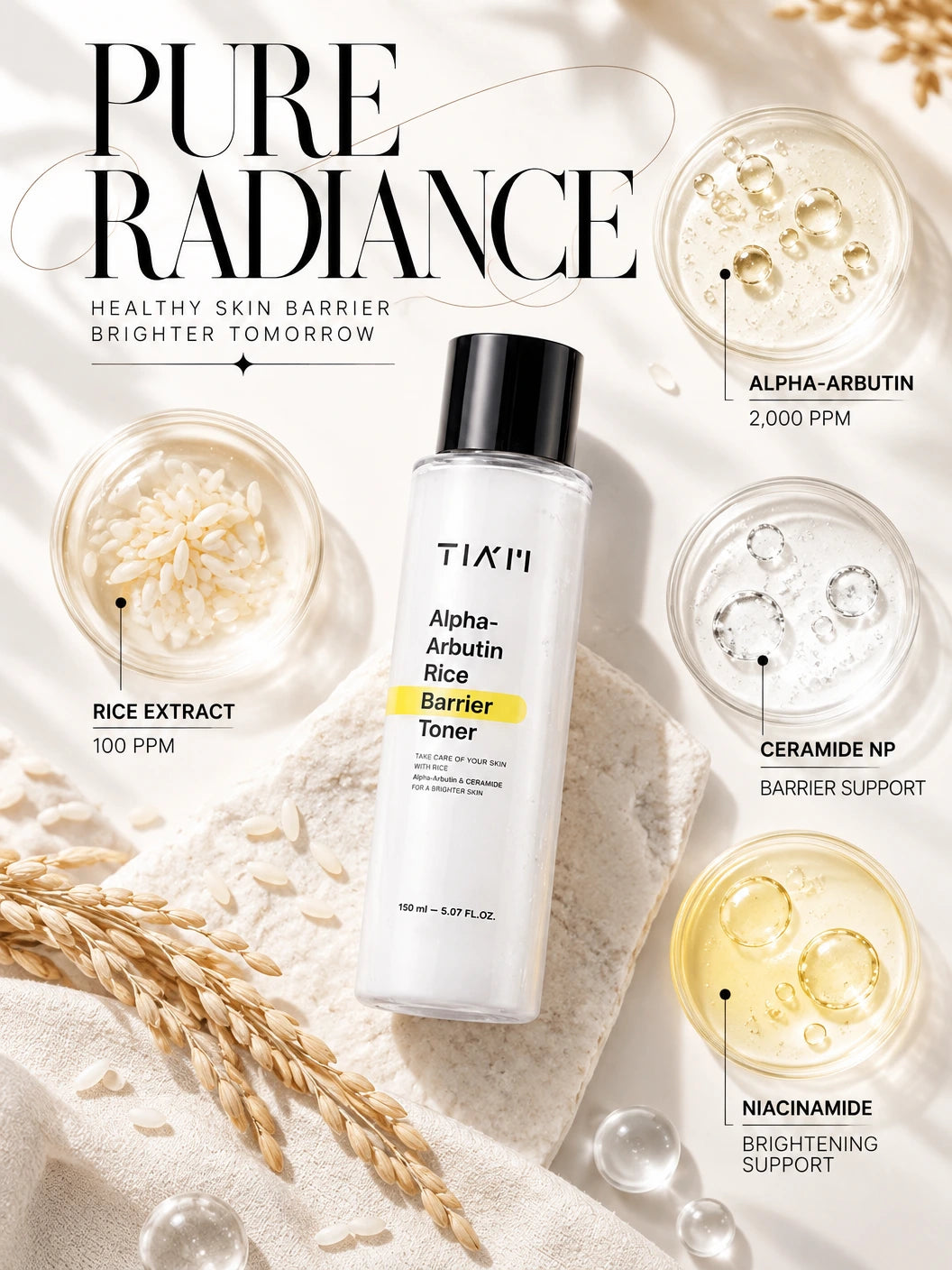 Alpha-Arbutin Rice Barrier Toner 150ml | TIA’M | TIA’M Alpha-Arbutin Rice Toner – Dark Spot Barrier Care