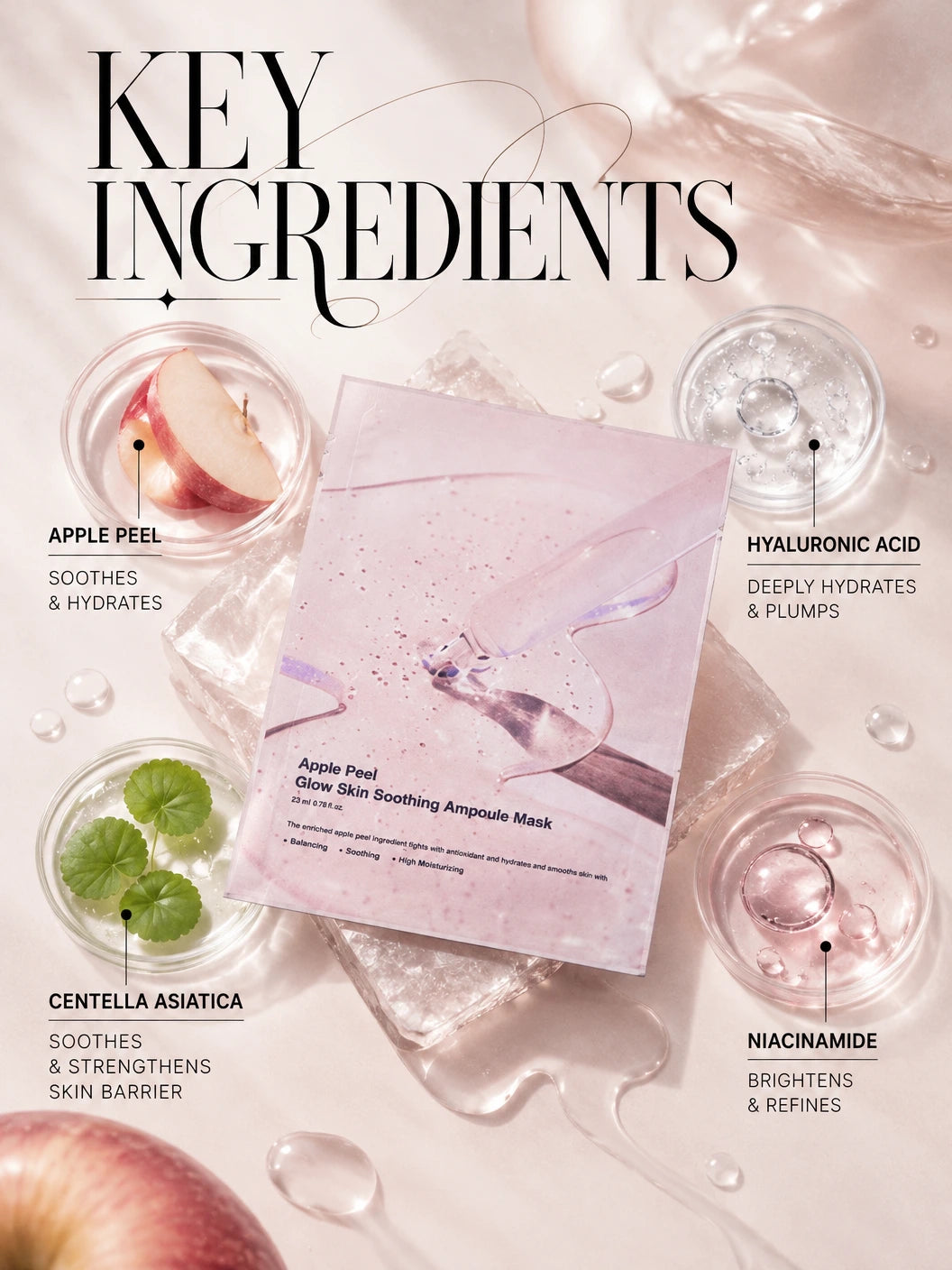 Apple Peel Glow Skin Soothing Ampoule Mask 23ml*1ea | Sungboon Editor | Sungboon Editor Apple Peel Ampoule Mask 23ml | Hydrating