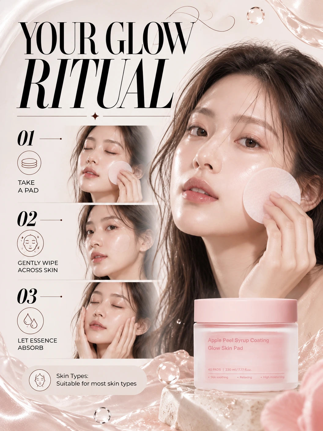 Apple Peel Syrup Coating Glow Skin Pad 40 Sheets 230ml | Sungboon Editor | Sungboon Editor Apple Peel Glow Skin Pads 40 Sheets