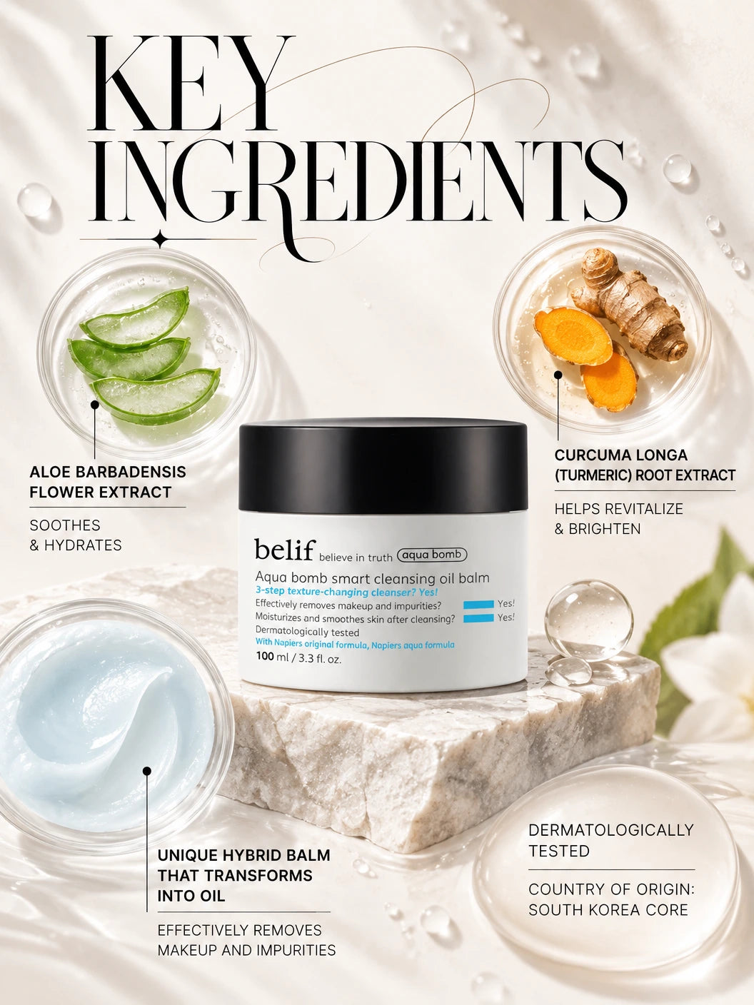 Aqua Bomb Cleansing Oil Balm for Radiant Skin | belif | belif Aqua Bomb Cleansing Oil Balm - Artisanal Luxury Cleanser
