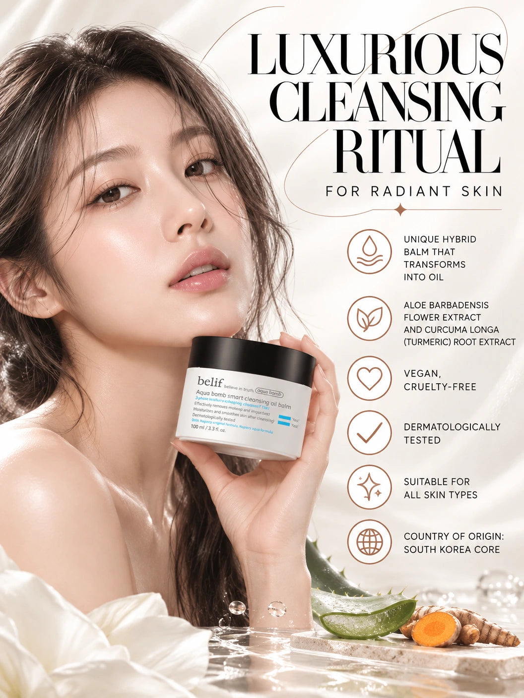 Aqua Bomb Cleansing Oil Balm for Radiant Skin | belif | belif Aqua Bomb Cleansing Oil Balm - Artisanal Luxury Cleanser