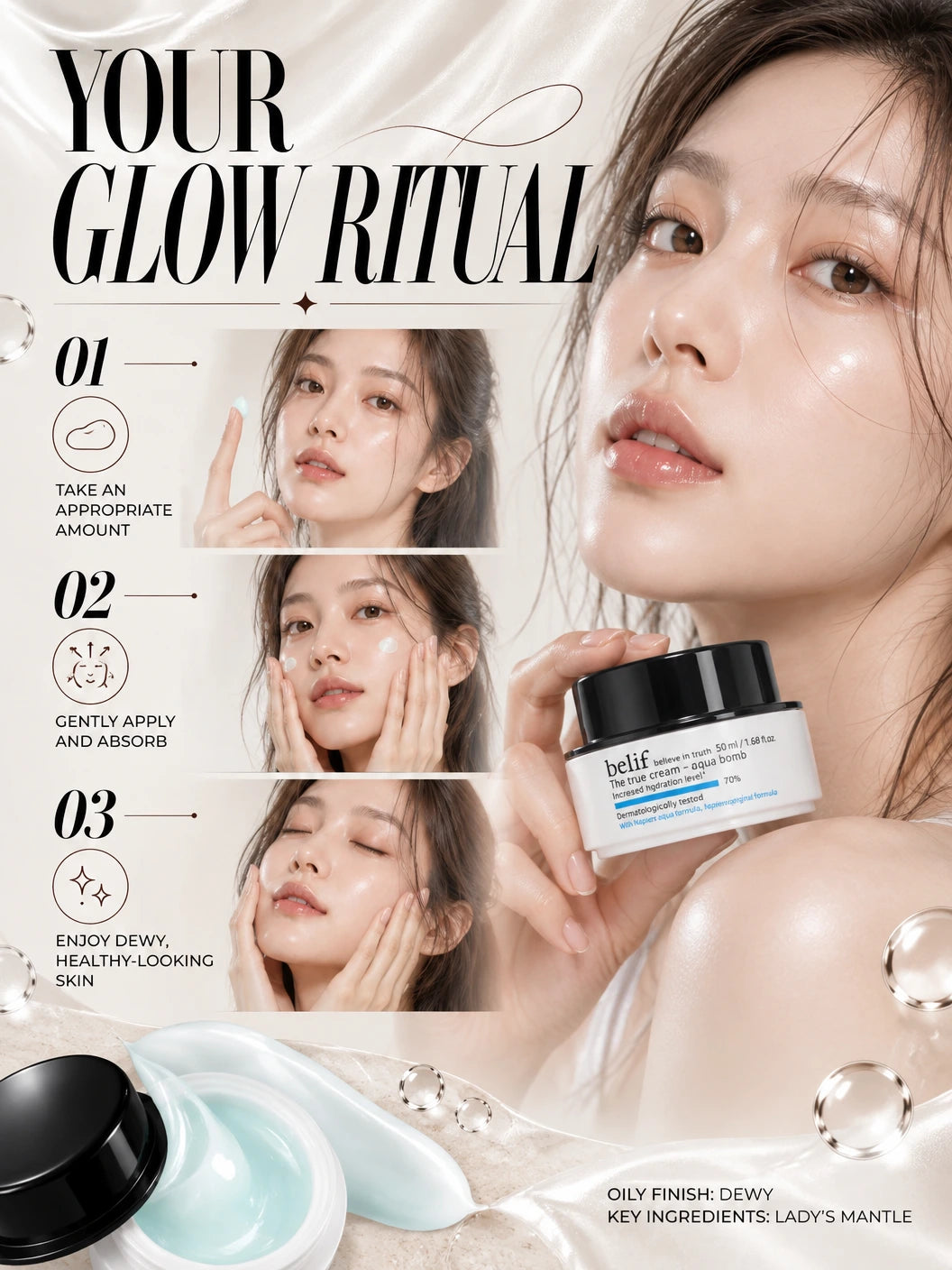 Aqua Bomb Gel-Cream for Glass Skin Radiance | belif | belif True Cream Aqua Bomb - Artisanal Hydration Cream
