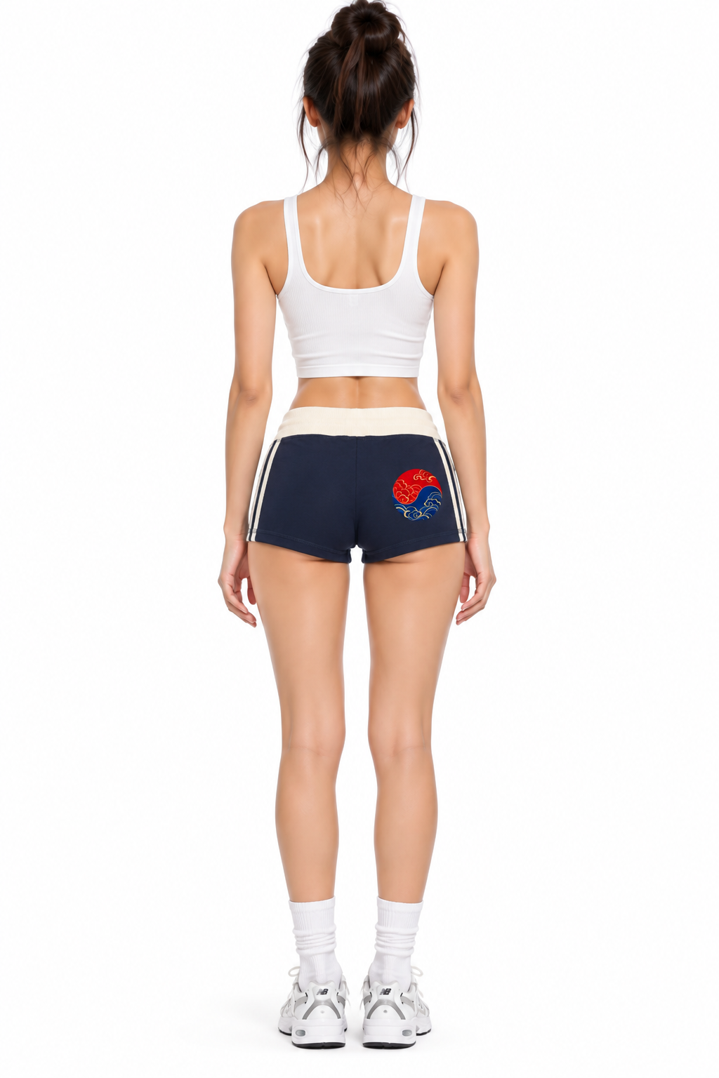 Retro Double-Stripe Track Shorts | ULZZANG BELLA