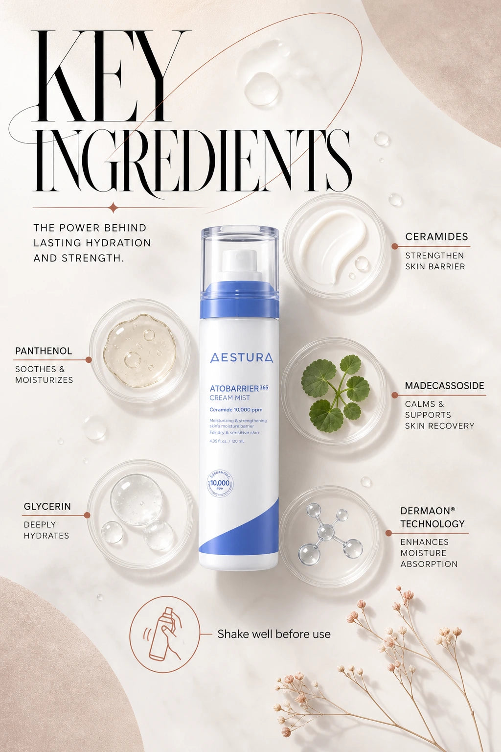 Atobarrier 365 Cream Mist 120ml | AESTURA | AESTURA Atobarrier 365 Cream Mist - Handcrafted Luxury Hydration