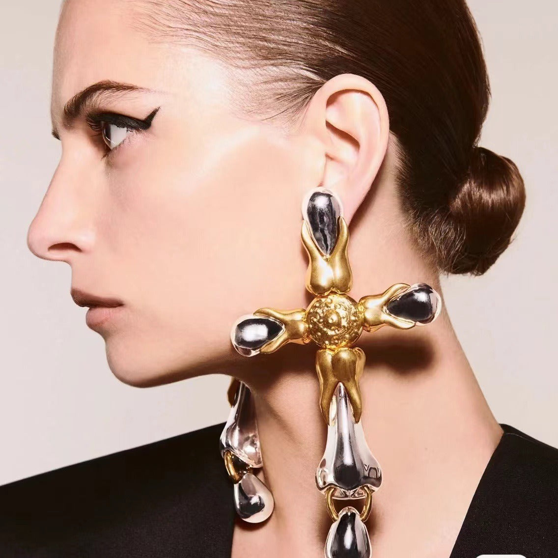 Statement Earring & Brooch Set in Premium Copper | ULZZANG BELLA