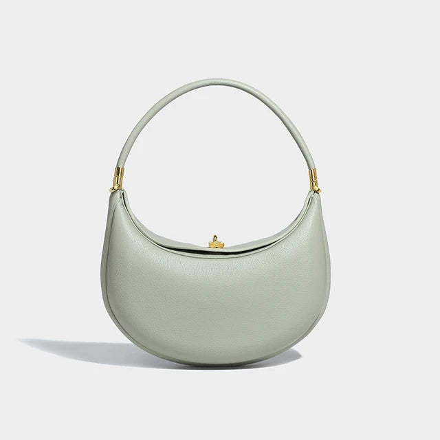 Lussuosa borsa a mano in vera pelle a mezzaluna | ULZZANG BELLA