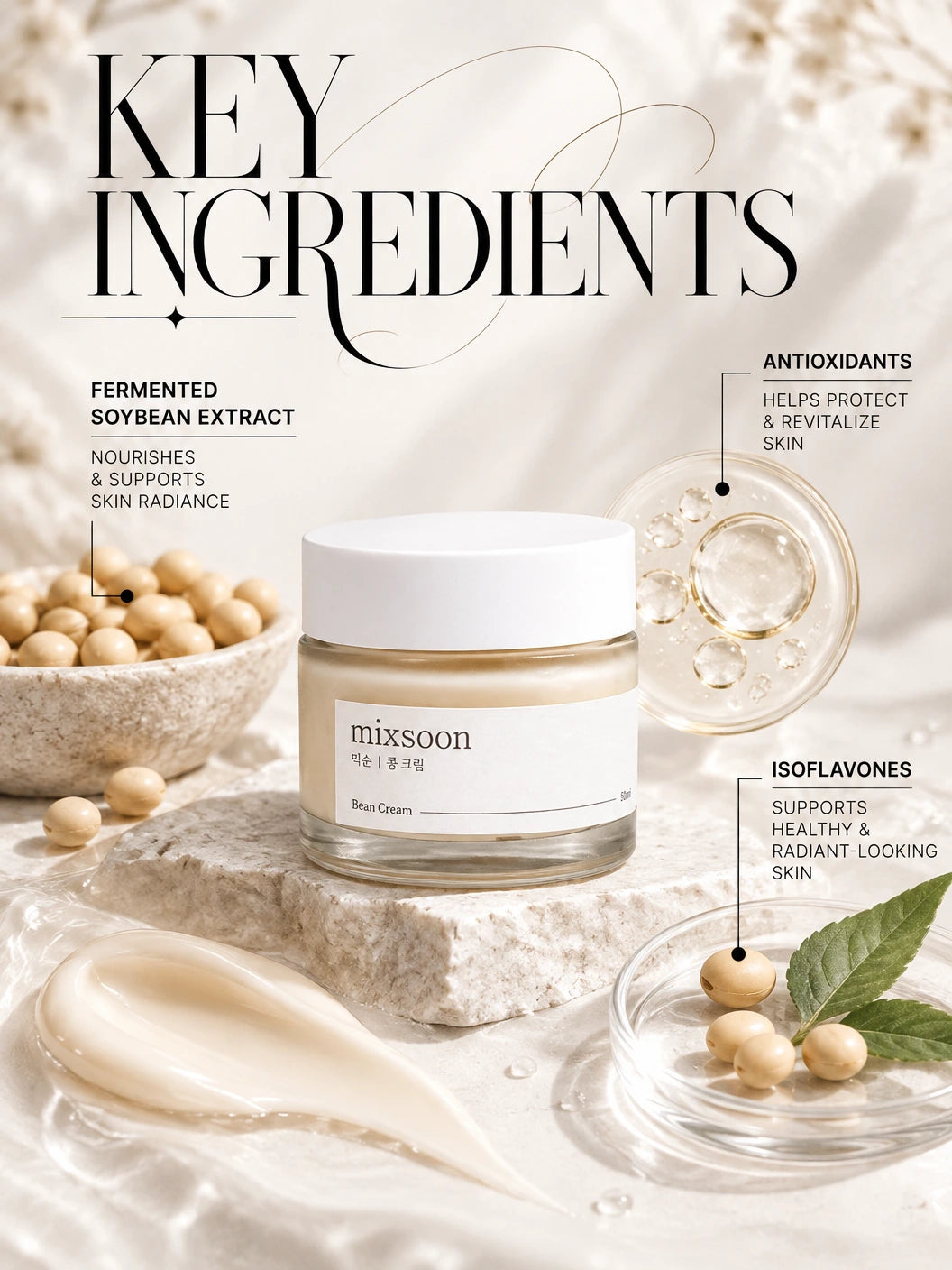 Bean Cream 50ml | Mixsoon | Mixsoon Bean Cream - Artisanal Luxury Hydrating Skincare