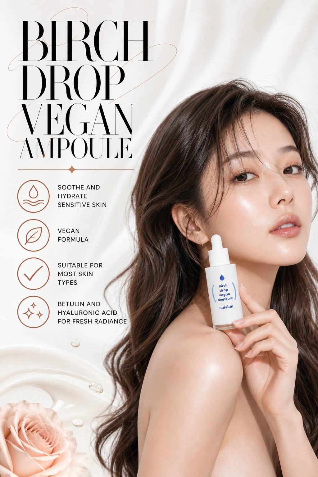 Birch drop vegan ampoule 35ml | SUISKIN | SUISKIN Luxury Birch Drop Vegan Ampoule 35ml