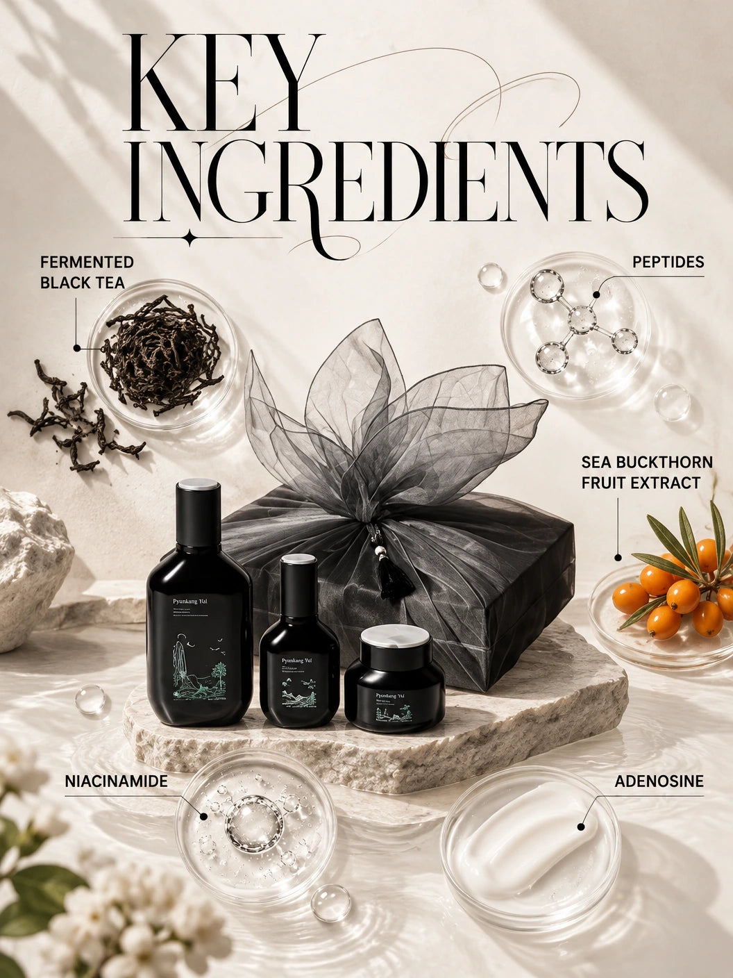 Black Tea Line Gift Set 130ml+45ml+60ml | Pyunkang Yul | Pyunkang Yul Anti-Aging Cream - Artisanal Luxury Experience