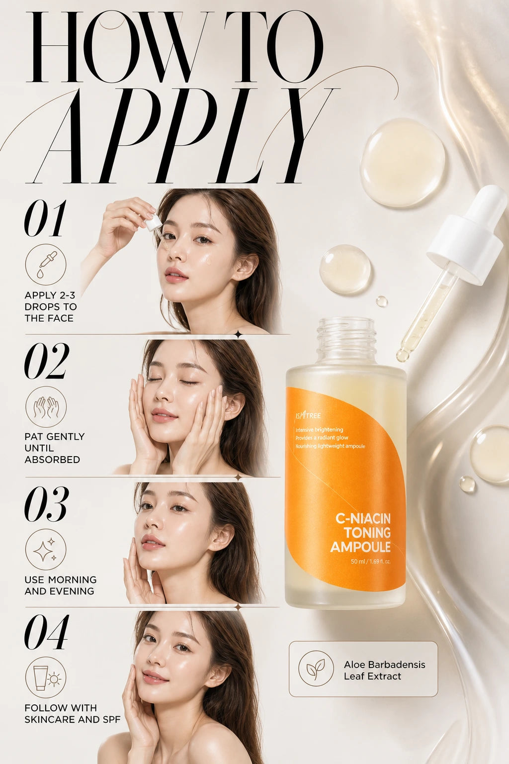 C-Niacin Toning Ampoule 50ml | ISNTREE | ISNTREE C-Niacin Toning Ampoule 50ml - Artisanal Brightening Serum