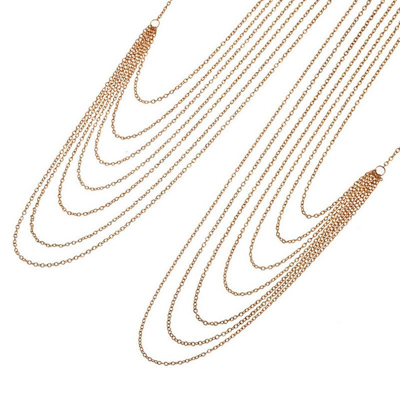 Discover athé's exquisite Multi-Layered Snake Body Chain, a luxurious alloy masterpiece from South Korea, embodying elegance and transformative allure for every occasion.