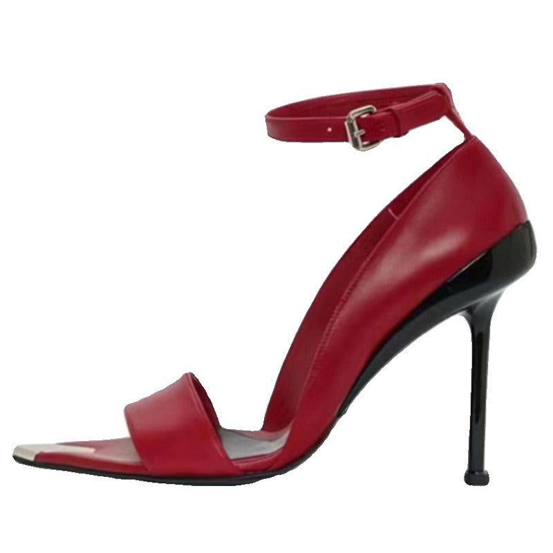 Seductive Metal Pointed Toe Stiletto Heels | ULZZANG BELLA