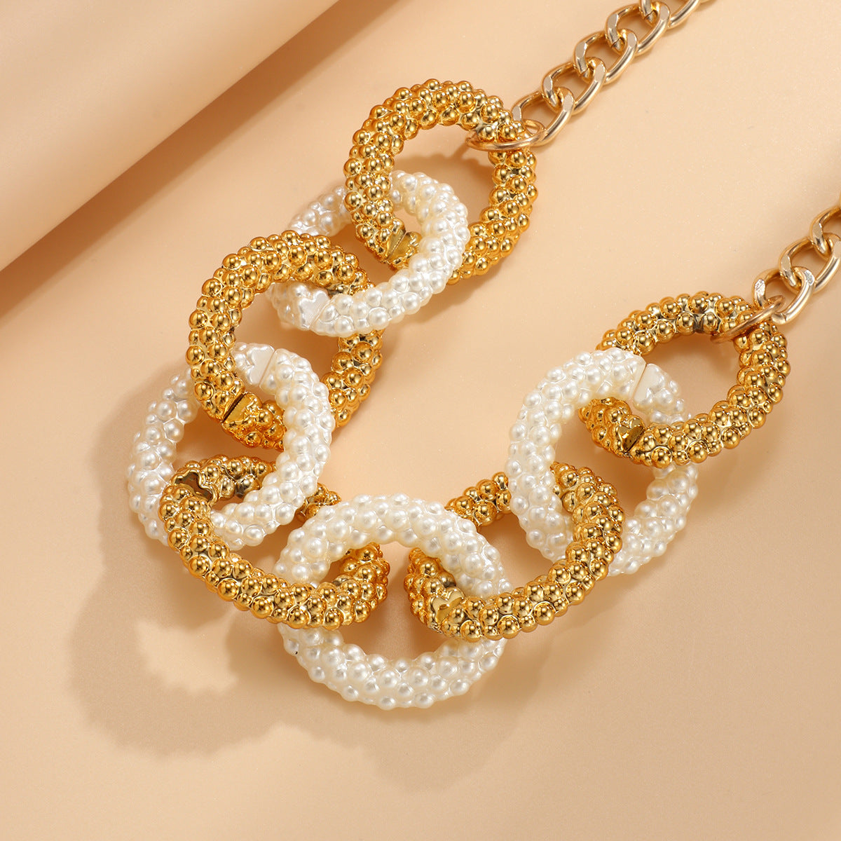 Exquisite Faux Pearl Cross Chain Necklace for Women | ULZZANG BELLA
