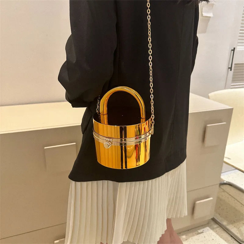 Acrylic Luxury Tote Bag with Chain Detail | ULZZANG BELLA