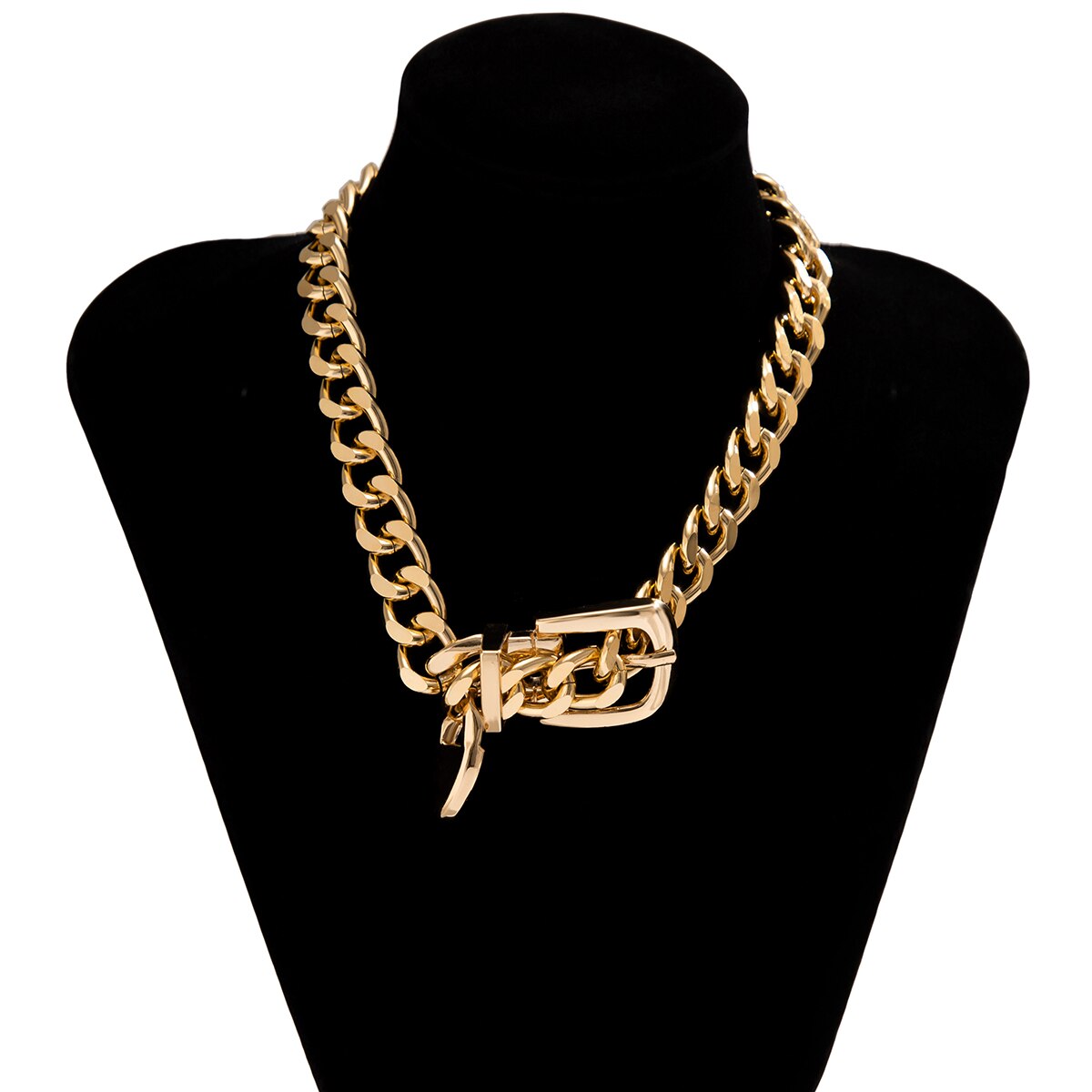 Exquisite Ingemark Heavy Metal Choker Necklace for Women - Bold Punk Grunge Chain Jewelry | ULZZANG BELLA